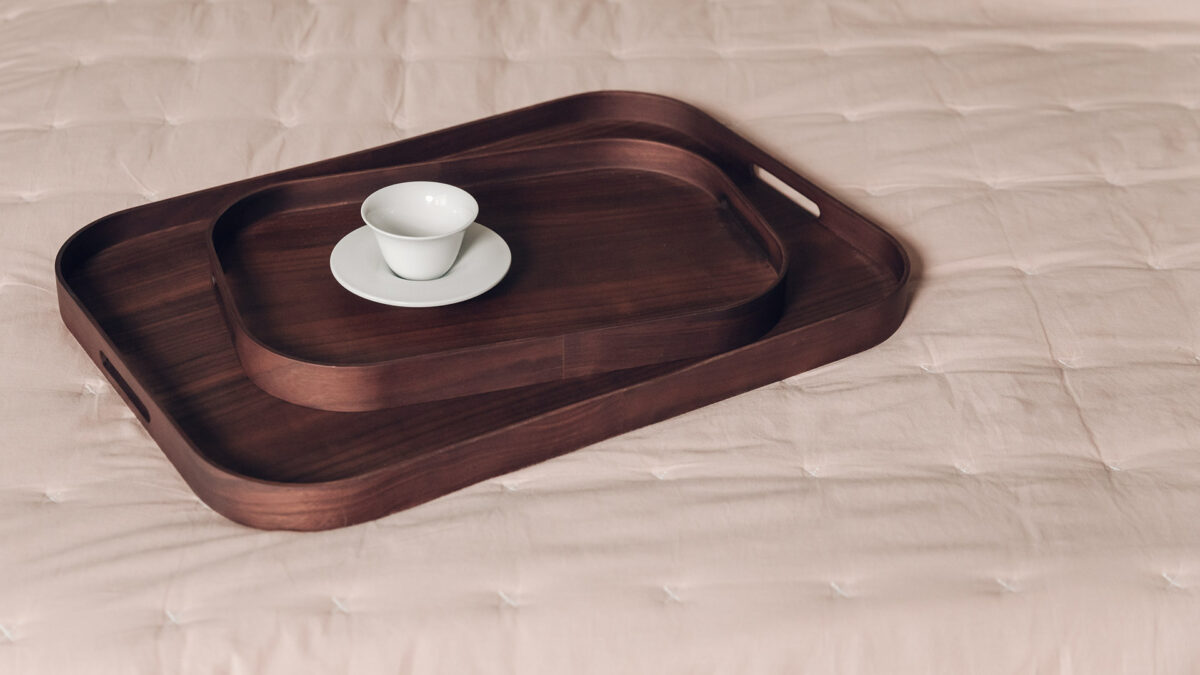 walnut trays with deep rim