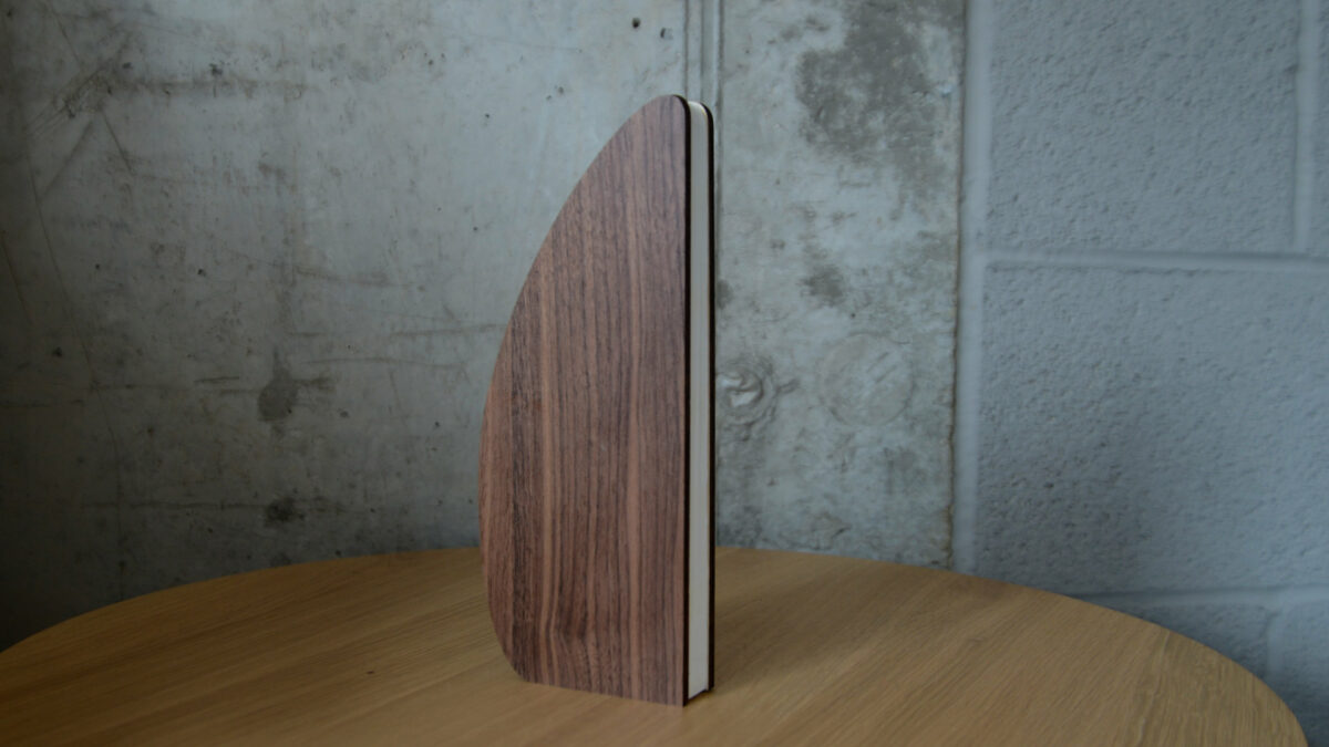 walnut vase lamp closed