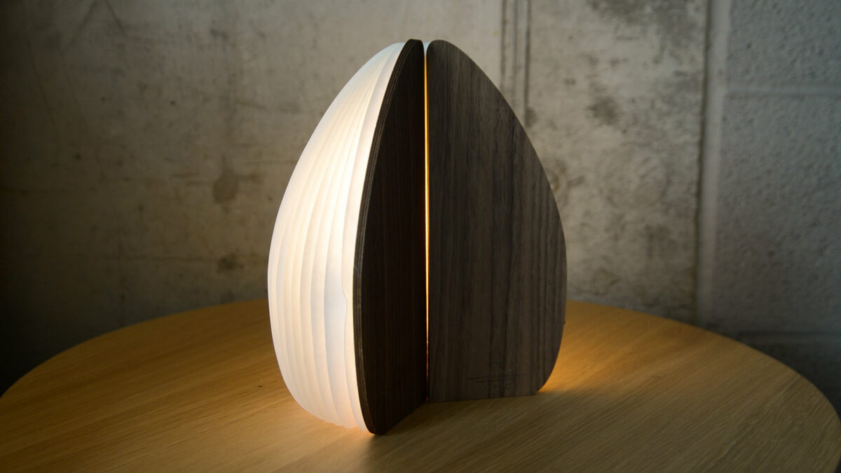 walnut vase lamp part open