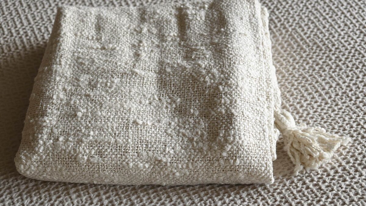 Textured Ecru Throw