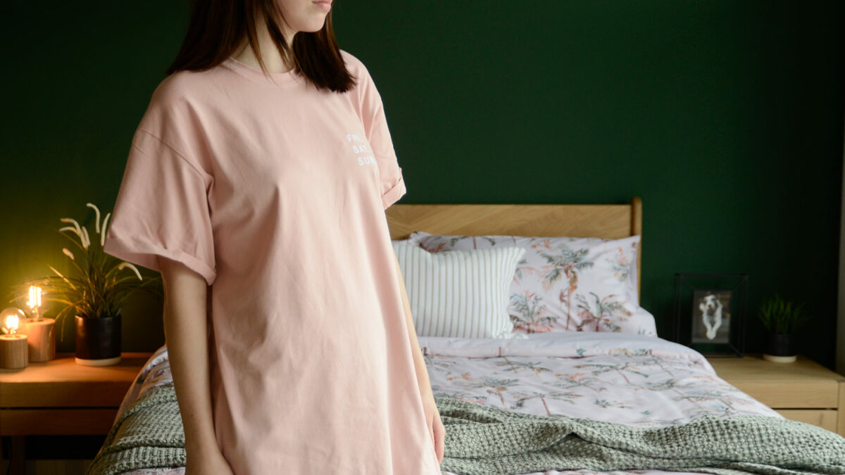 warm pink organic cotton relaxed T