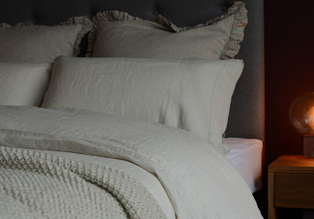 Vintage Wash Linen Limestone Bedding Natural Bed Company