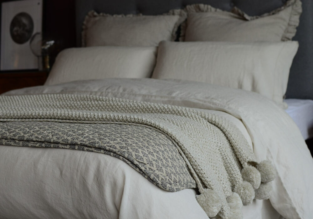 Vintage Wash Linen Limestone Bedding Natural Bed Company