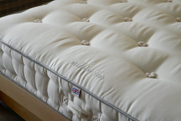 weldbank UK made chemical free sprung mattress a closer view