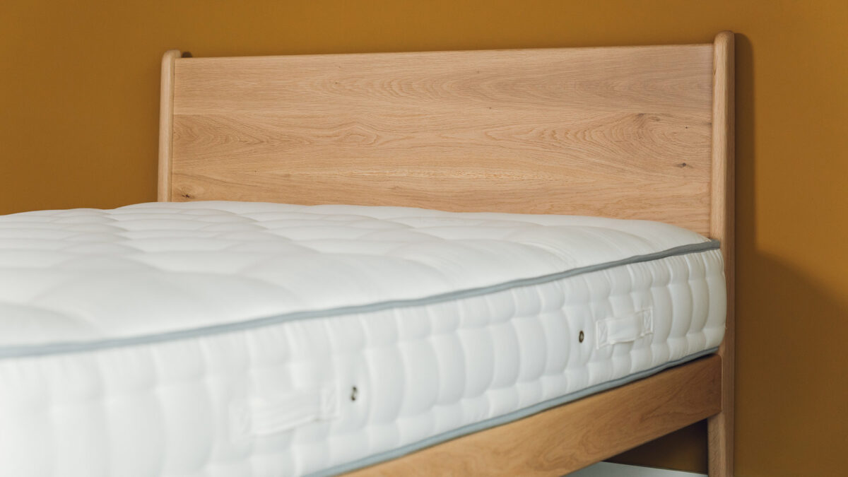 weldbank 1500 mattress on oak Camden bed