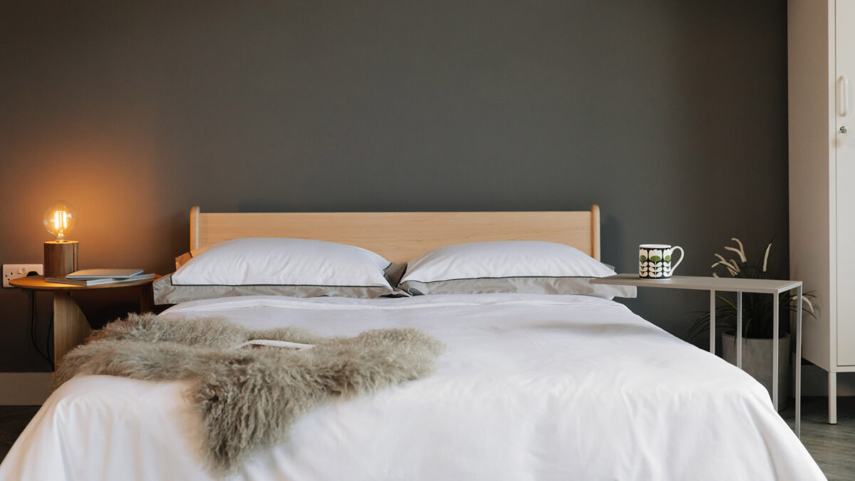 white and taupe luxury cotton bedding