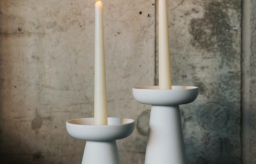 ceramic candles holders in two heights