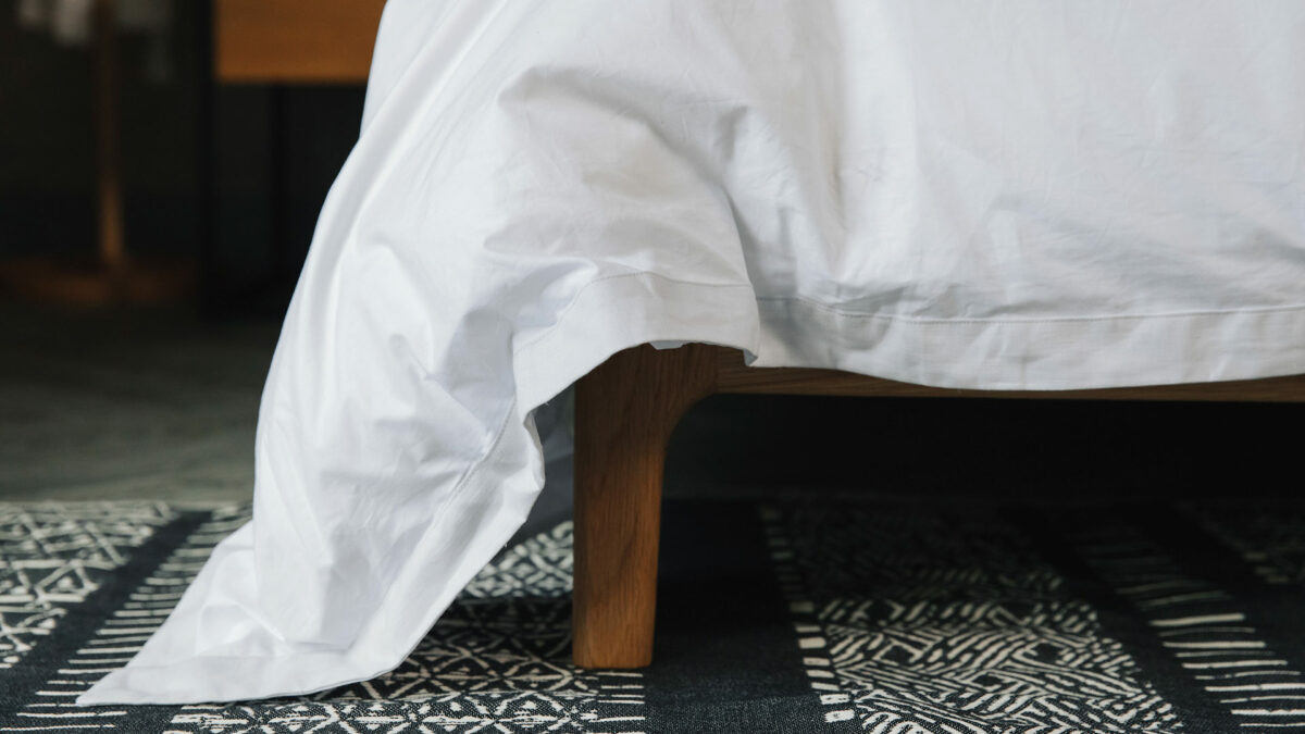 white cotton duvet cover with silver grey linen edge