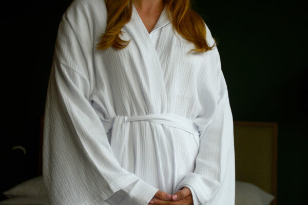 White Cotton Kimono Robe