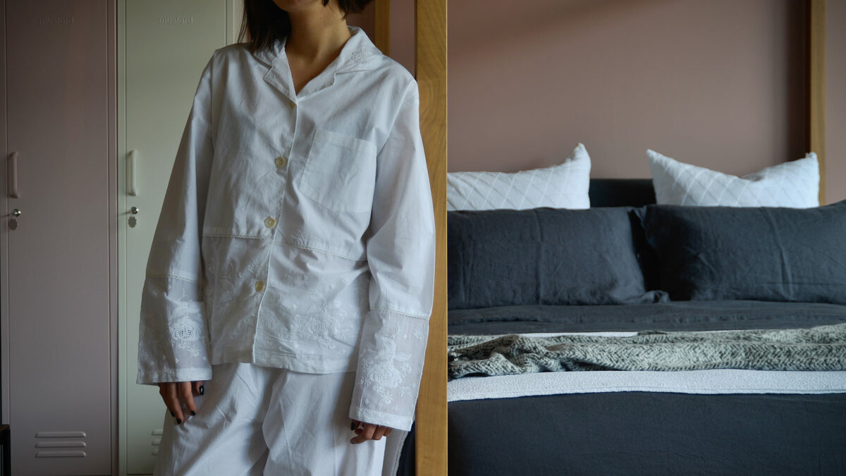 white embroidered pyjama set 1920