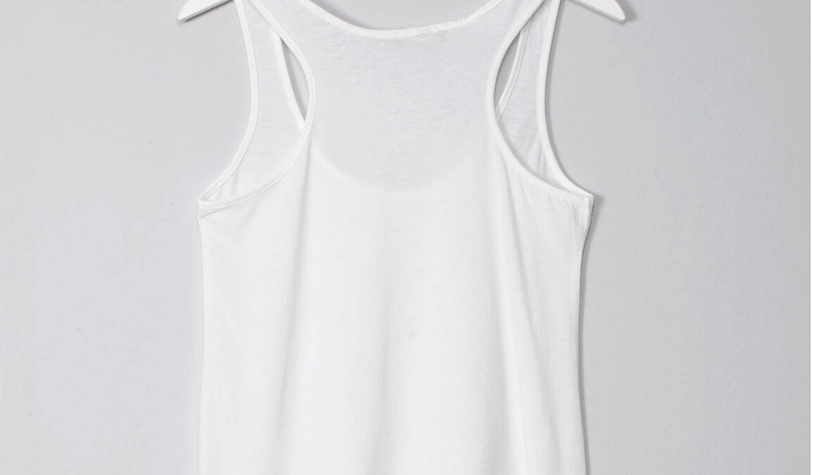white racer back cotton vest top back 1400