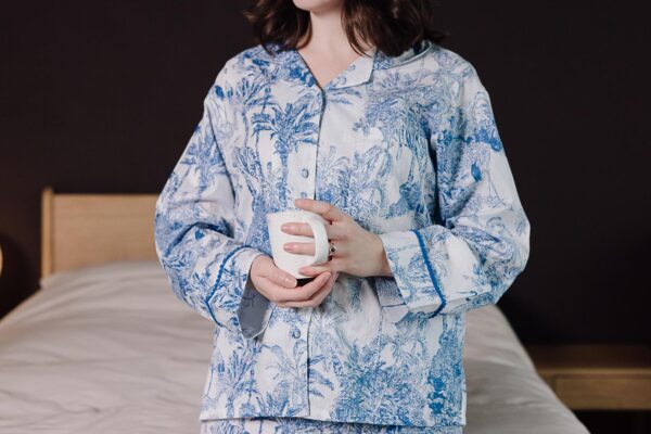 Blue & White Jungle Print Pyjamas