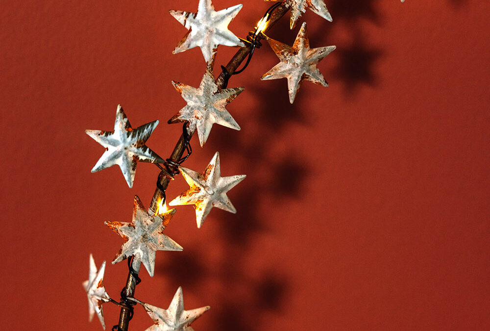 white star wreath detail portrait
