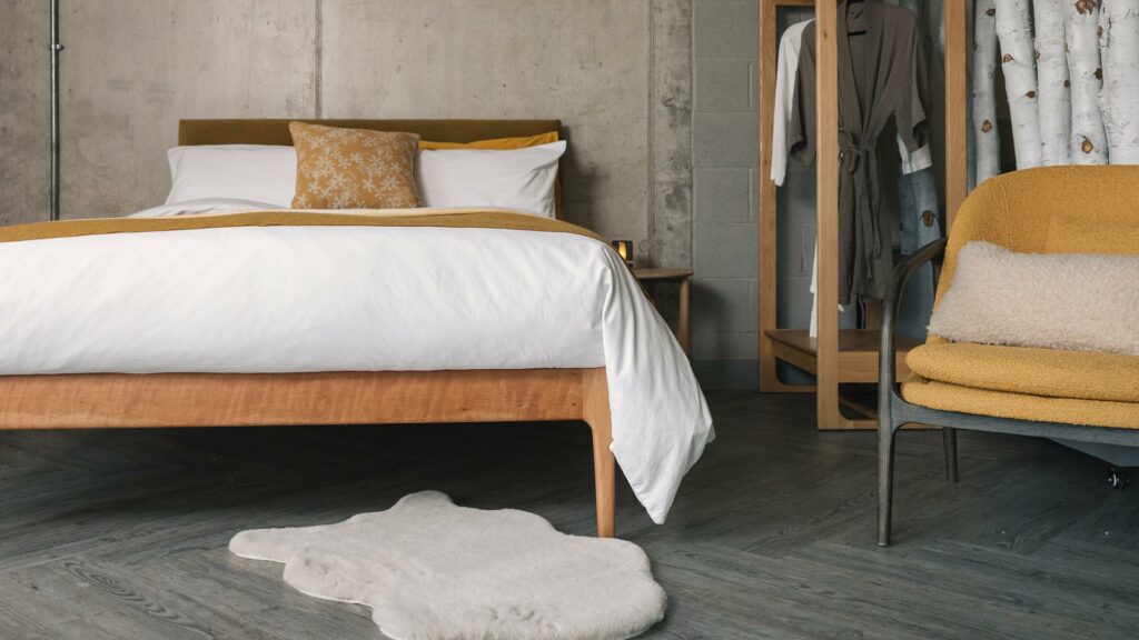 white stonewash bedding on Bloomsbury bed