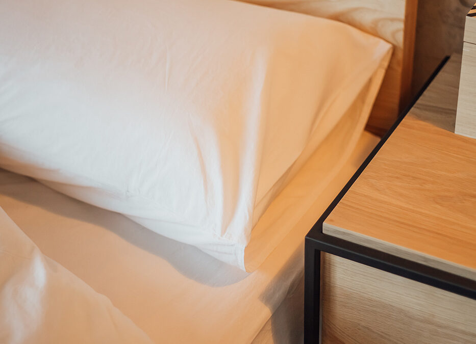 white stonewash bedding portrait