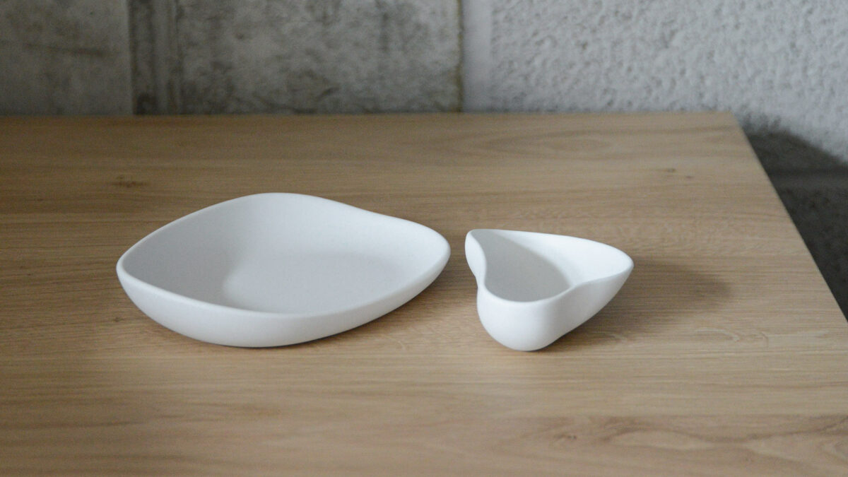 white tableware deep dishes