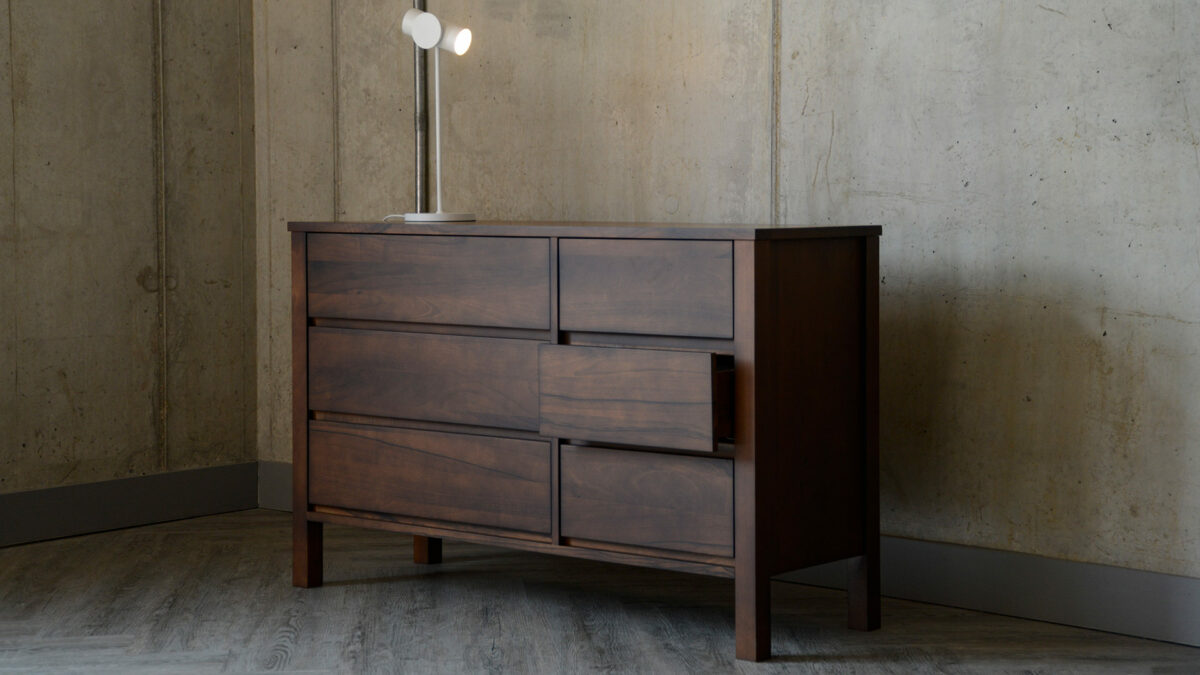 wide walnut chest smoked finish