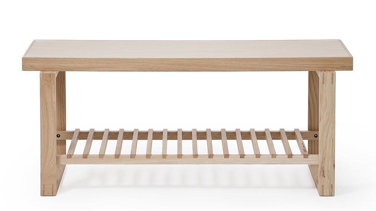 Wireworks oak bench front