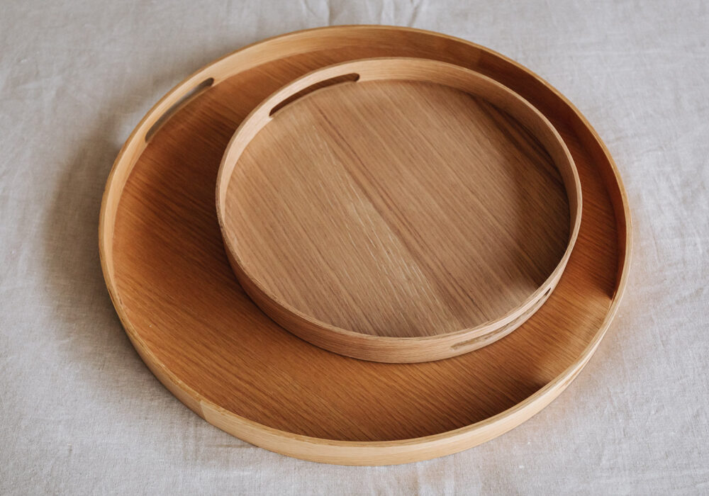 Round Oak Trays Two Sizes Natural Bed Company