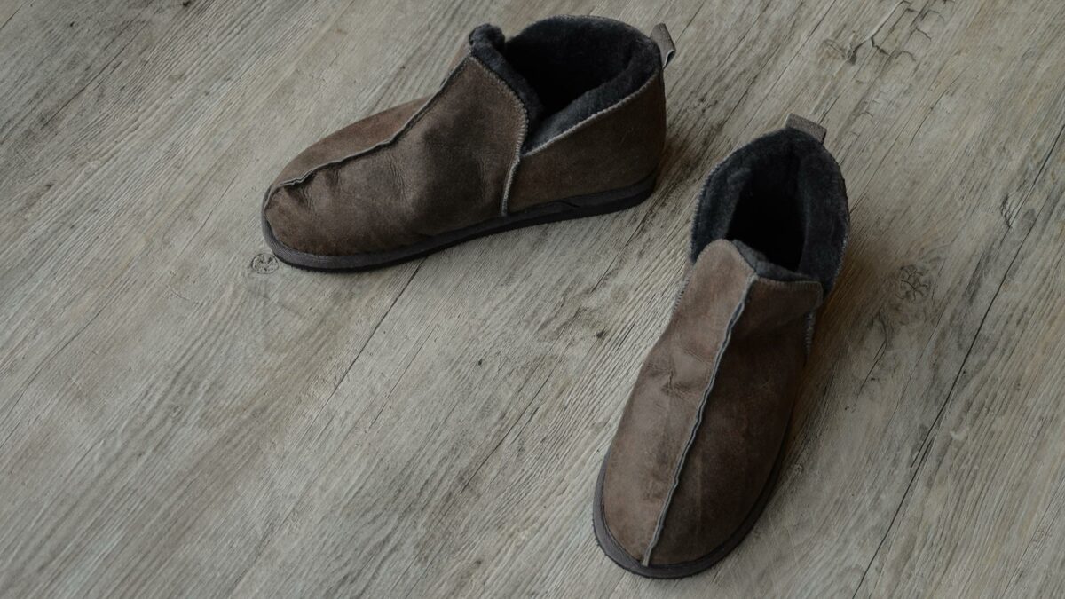 cosy chocolate brown sheepskin slippers for women