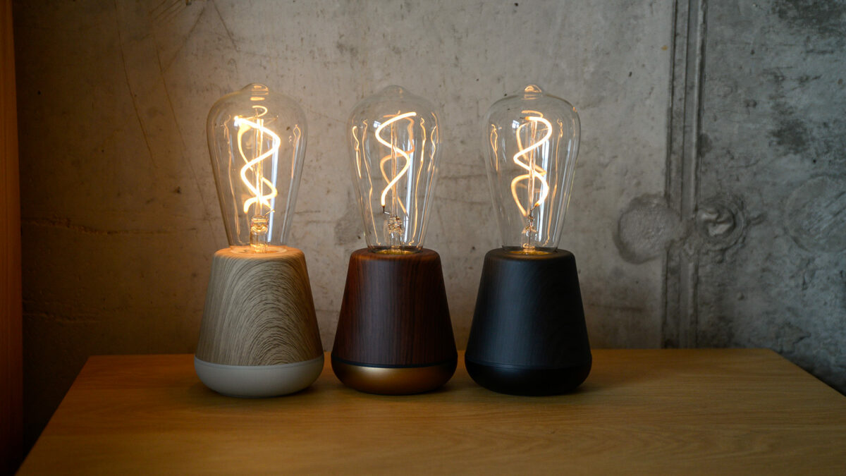 wood base rechargeable portable lamps