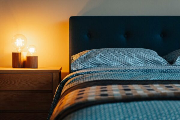 wooden bedside lights