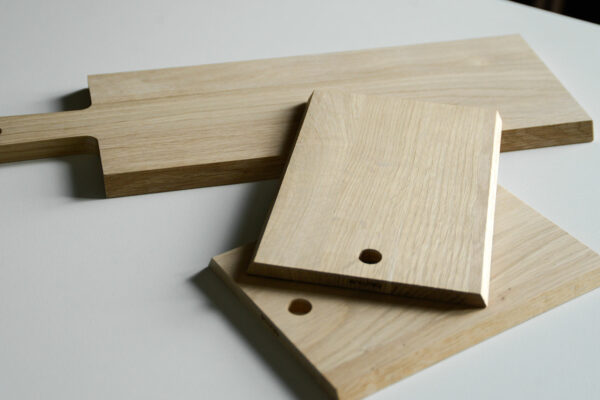 modern chopping or serving boards in oak