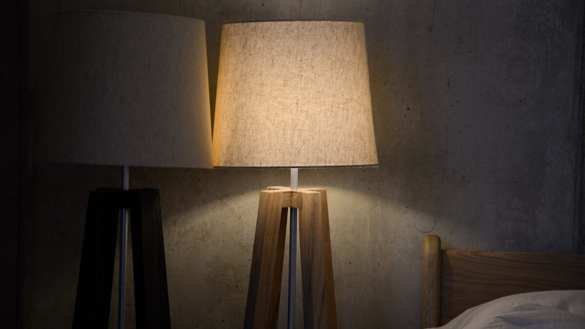 wooden cross base lamps detail