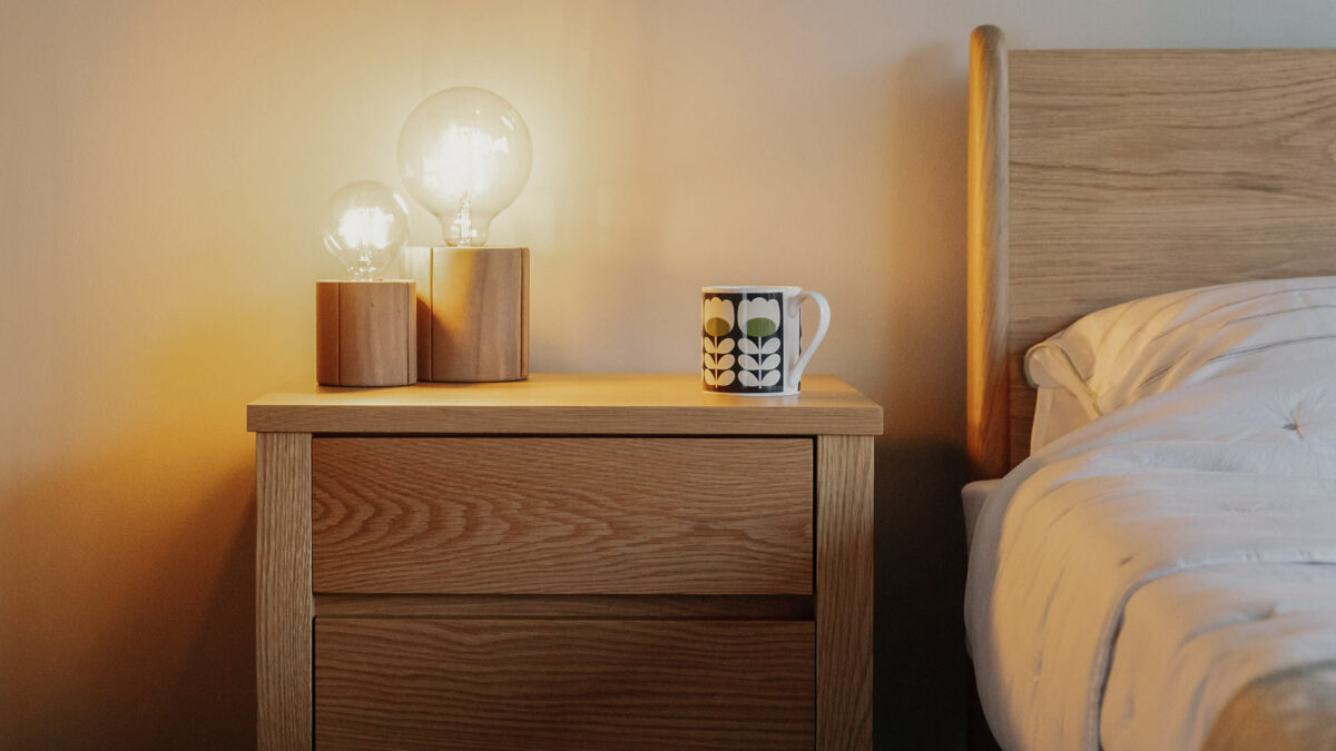 wooden bedside lamps