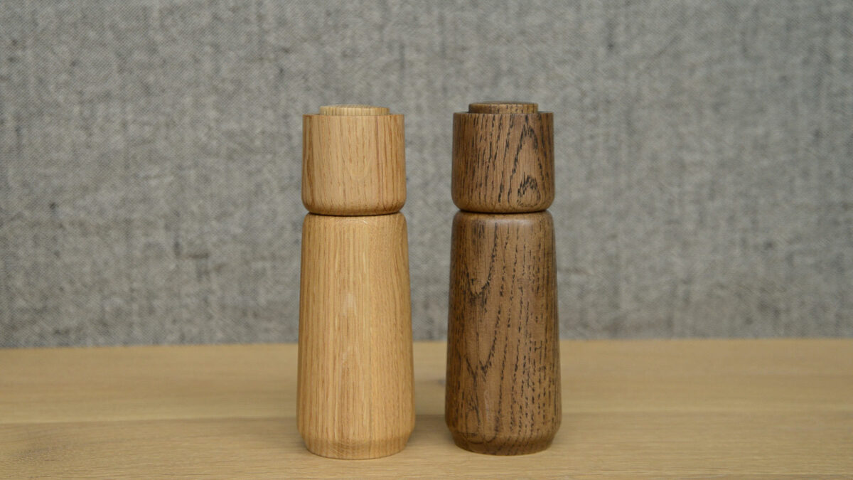 modern wooden salt and pepper grinders