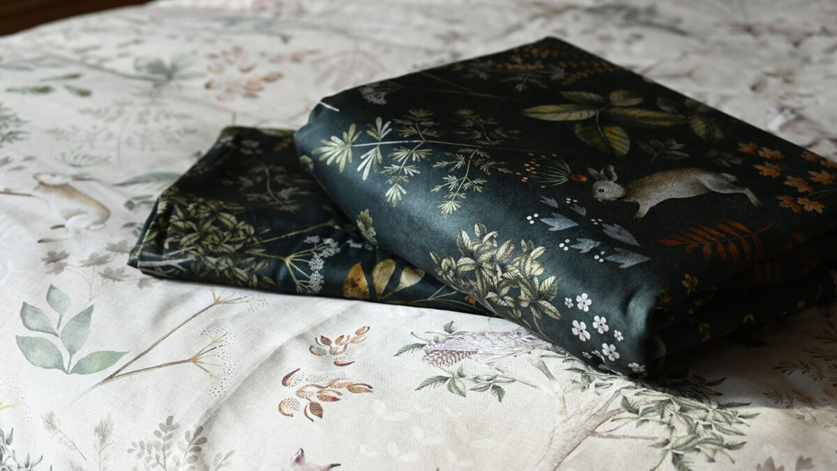 Woodland Duvet Set - Dark Green or Beige
