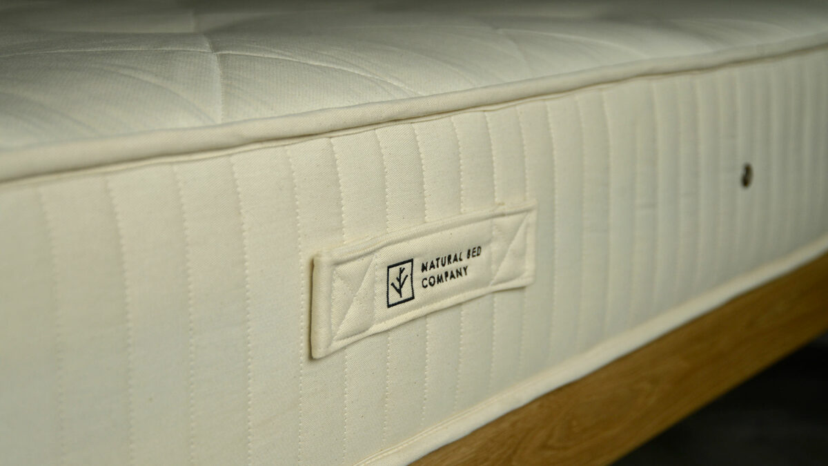 100% natural and biodegradable mattress made from latex and coconut fibres with an outer layer of wool