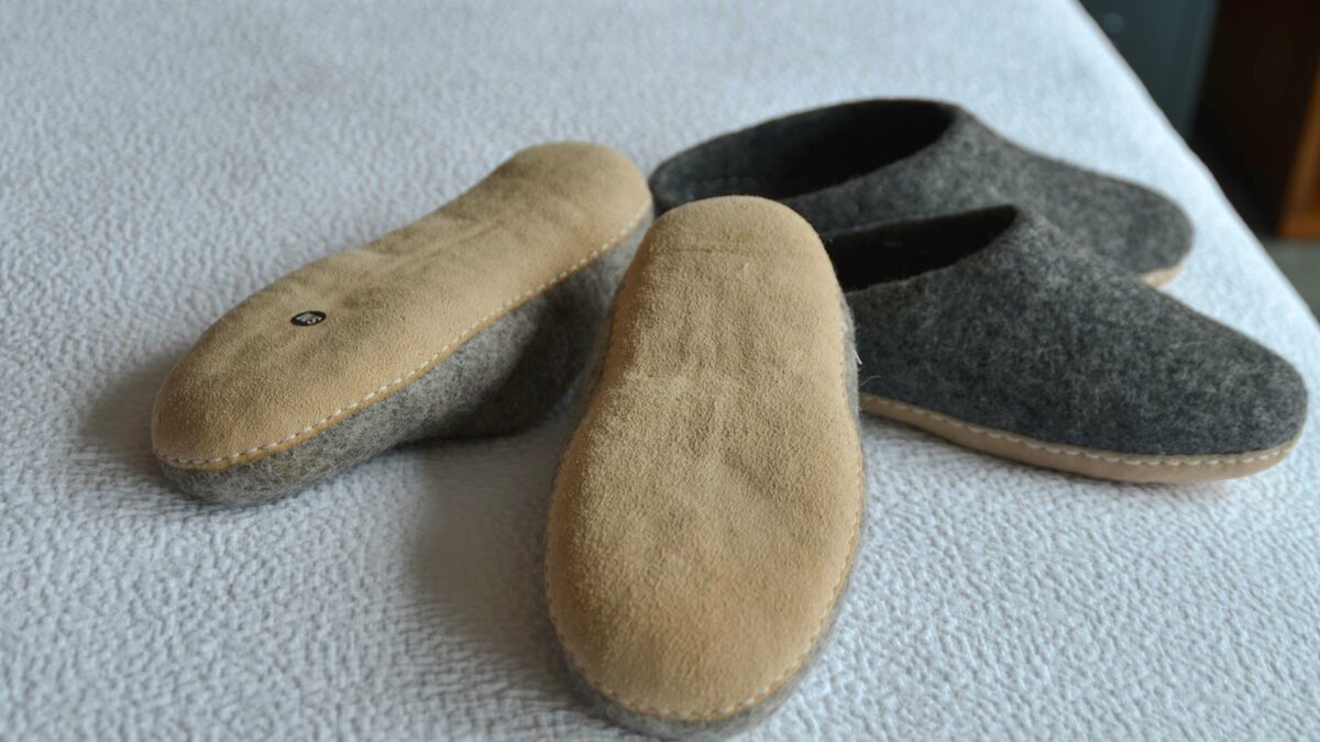 wool slippers by chalk