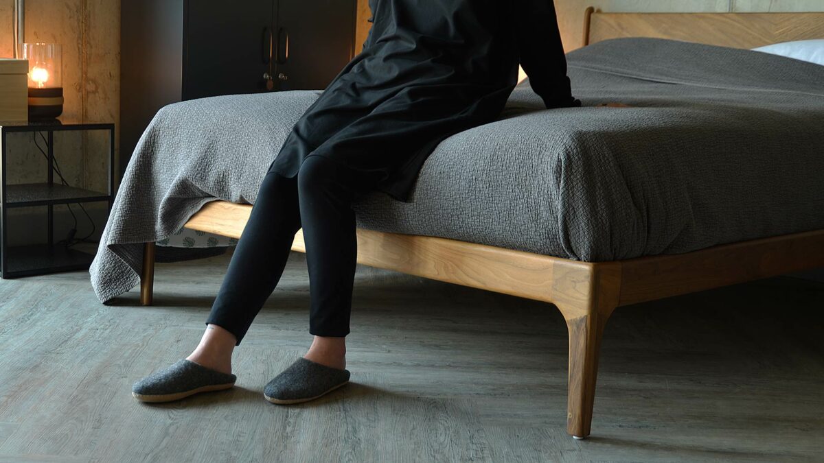 wool slippers on Beth