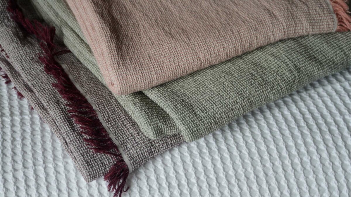 textured weave cotton and linen throws in 3 colour options