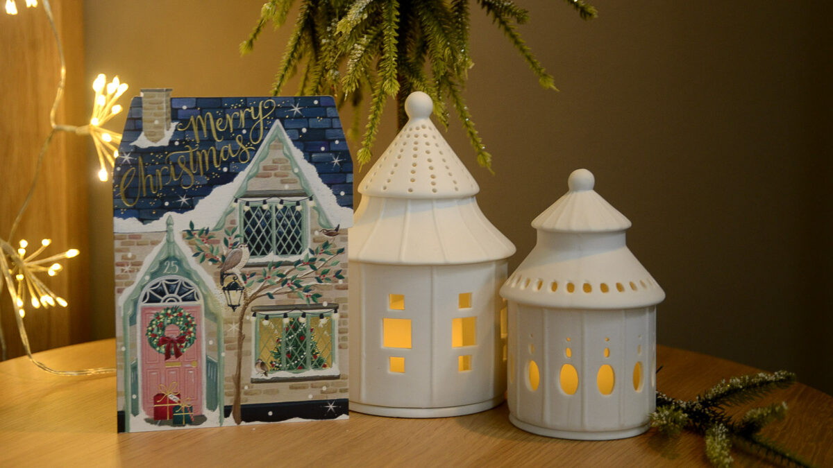 xmas card christmas cottage design