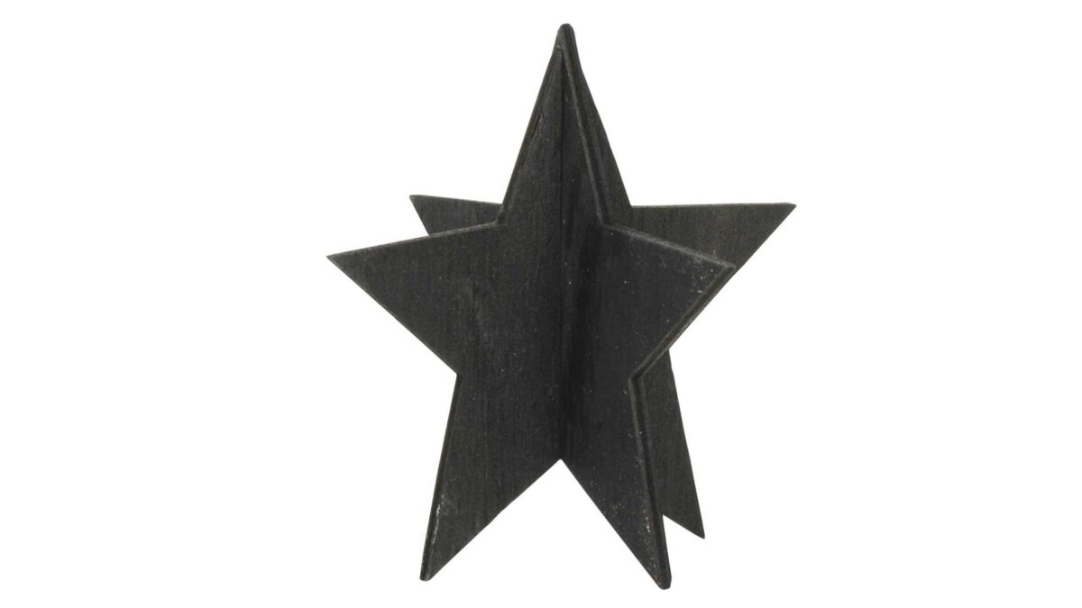 xmas decoration black wooden star cutout