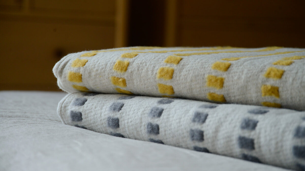 Block Stripe Throw - Yellow or Grey