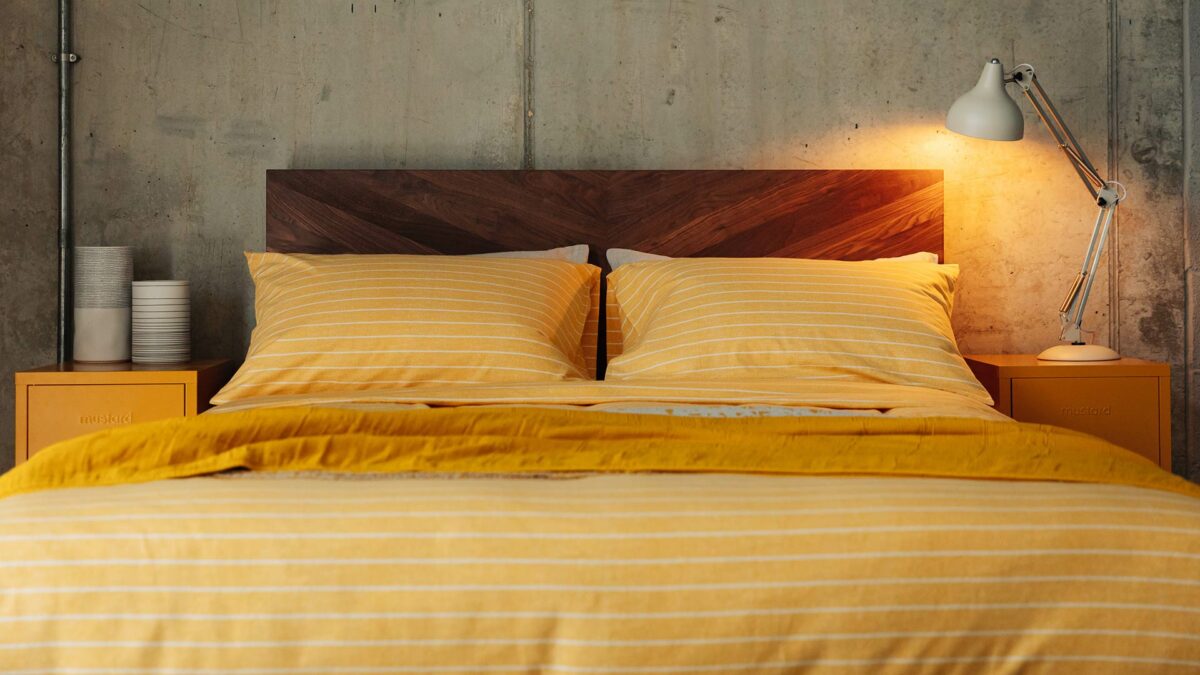 soft and sunny yellow brushed cotton duvet cover set