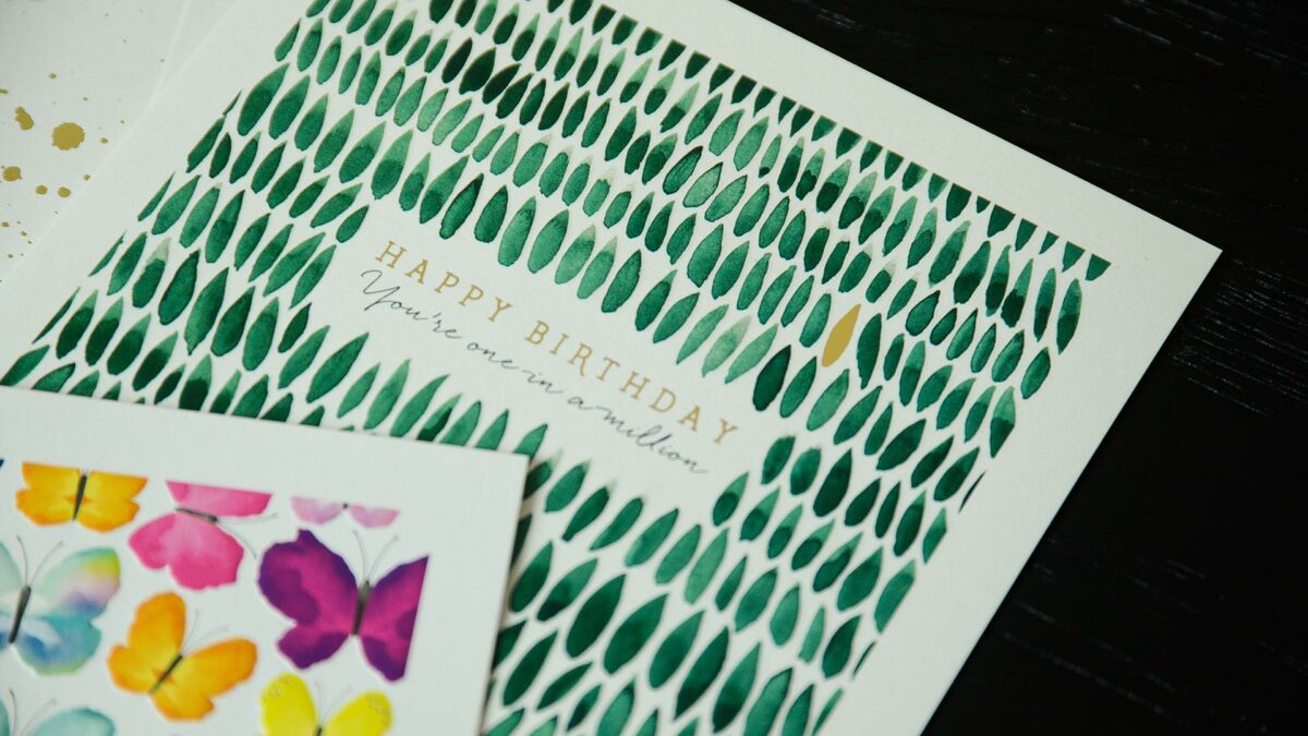 set of nature inspired pretty birthday cards